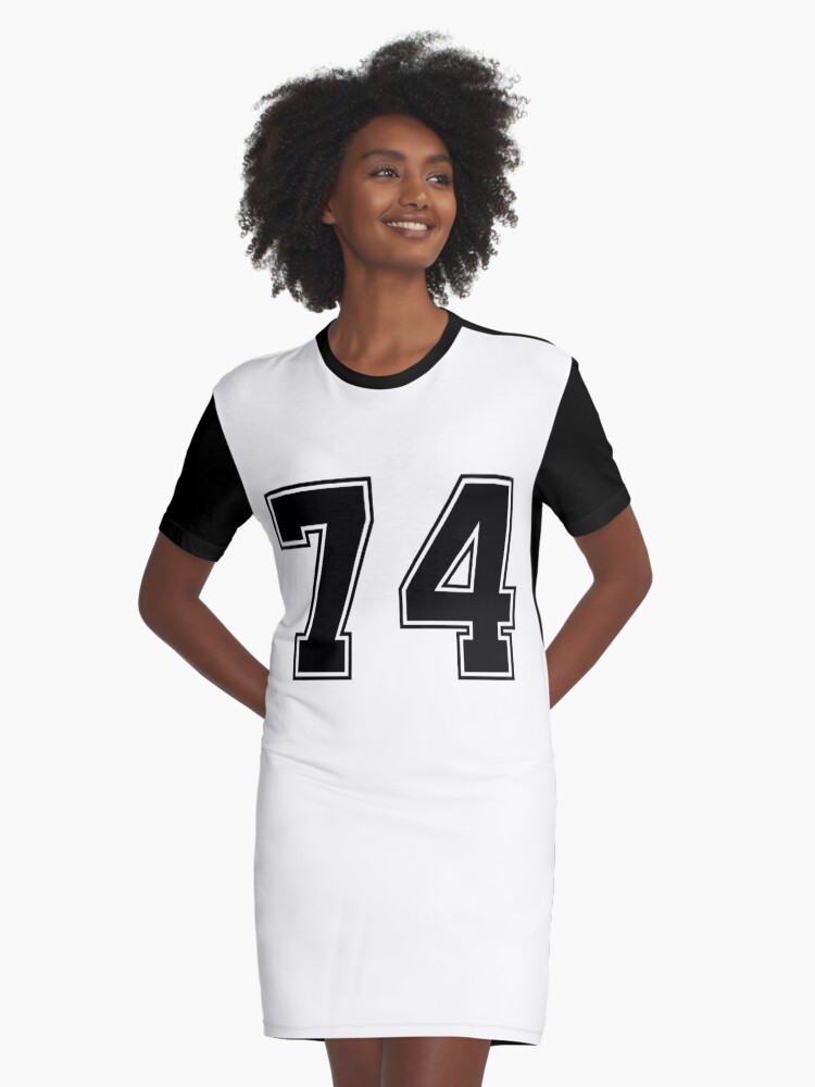 74 American Football Classic Vintage Sport Jersey Number in black number on white background for american football baseball or basketball Graphic