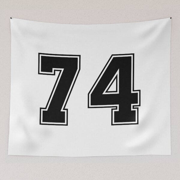 Item preview, 74 American Football Classic Vintage Sport Jersey Number in black number on white background for american football, baseball or basketball designed and sold by Marcin Adrian.