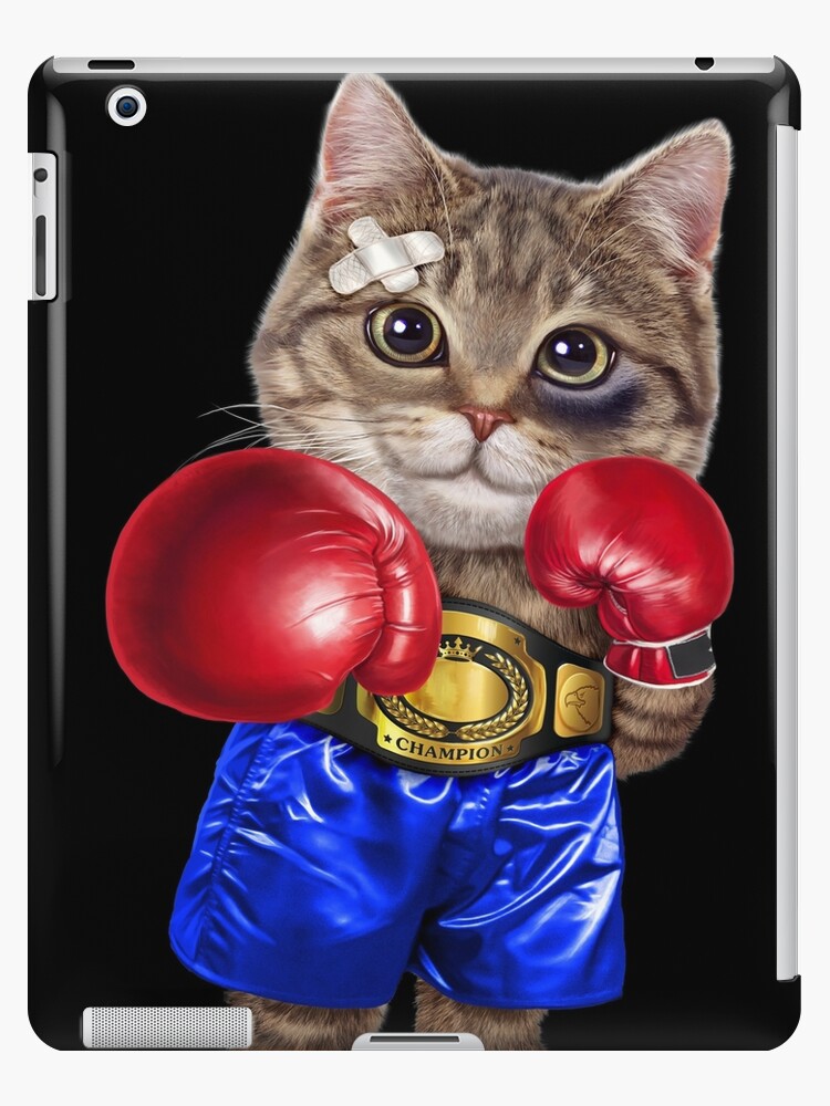 16x16 Fox Republic Design Orange Cat as Boxing Champion in Boxer Gloves Throw Pillow Multicolor