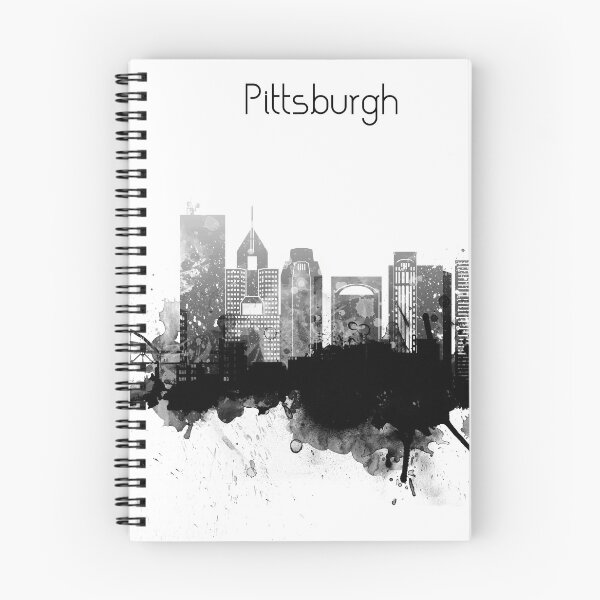 Artikelvorschau, Schwarzweiss-Pittsburgh-Stadt-Skyline entworfen und verkauft von DimDom.