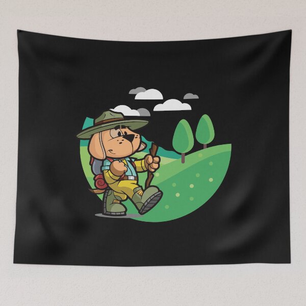 Item preview, funny dog while hiking nature designed and sold by eiwo87.