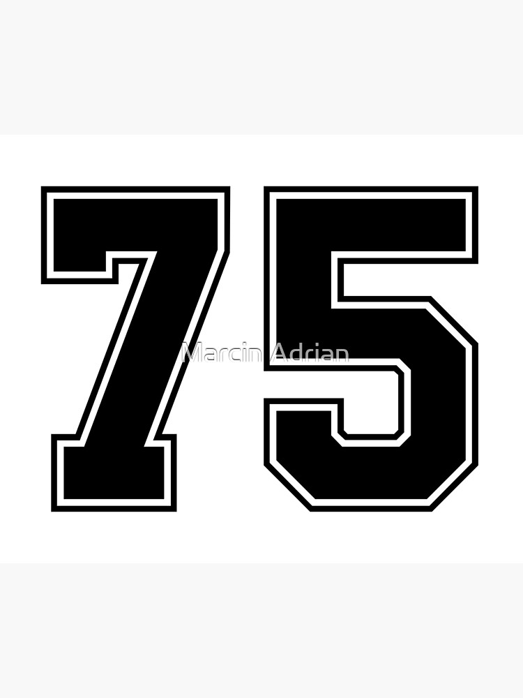 "75 American Football Classic Vintage Sport Jersey Number in black