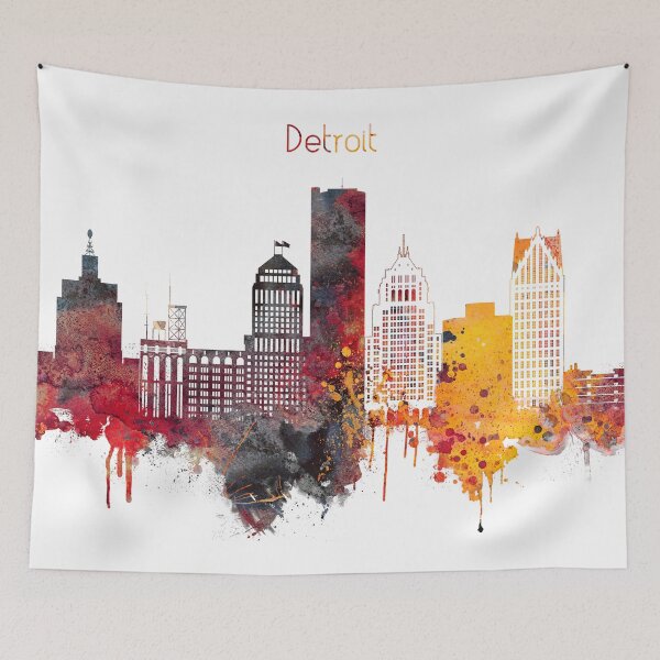 Item preview, Detroit City Skyline designed and sold by DimDom.