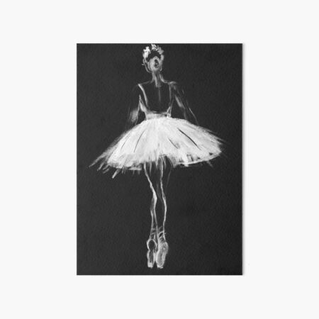 Lámina rígida «Bailarina negro blanco, pastel sobre papel negro Lámina» de  Myartspace | Redbubble