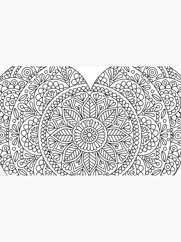 "Mandala-Herz mit Blumen und Blättern für erwachsene Färbung" Tasse von