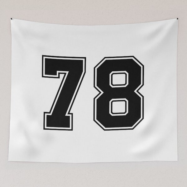 Item preview, 78 American Football Classic Vintage Sport Jersey Number in black number on white background for american football, baseball or basketball designed and sold by Marcin Adrian.