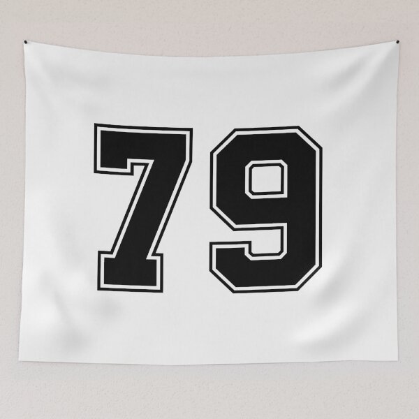 Item preview, 79 American Football Classic Vintage Sport Jersey Number in black number on white background for american football, baseball or basketball designed and sold by Marcin Adrian.