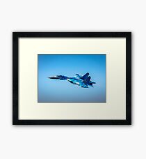 The Beautiful Blue Ukrainian Sukhoi Su-27 Military Jet Fighter Aircraft Framed Print