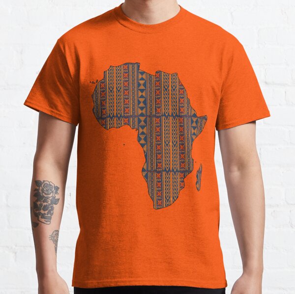 Boho Mudcloth (Blue, Gold, Persimmon) Classic T-Shirt