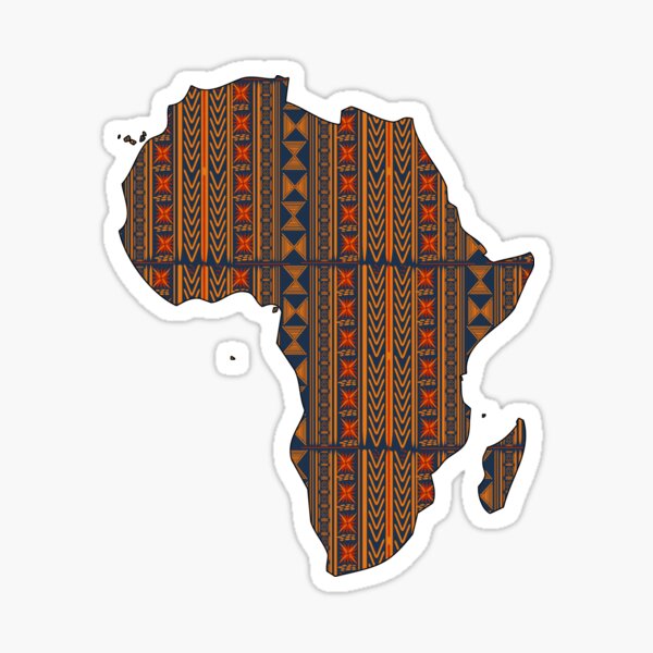 Boho Mudcloth (Blue, Gold, Persimmon) Sticker