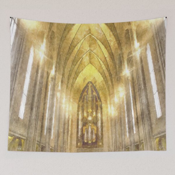 Item preview, Church Of Hallgrimur Watercolour  designed and sold by bejacs.