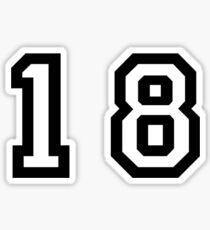 Number Eighteen Sticker