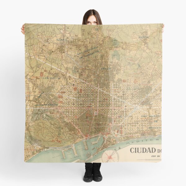 Item preview, Vintage Map of Barcelona Spain (1919) designed and sold by BravuraMedia.