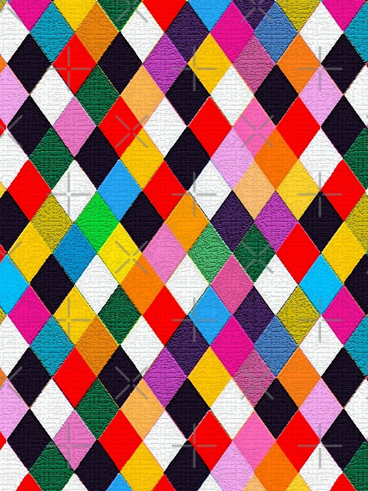 Colorful Mardi Gras Diamonds Fabric
