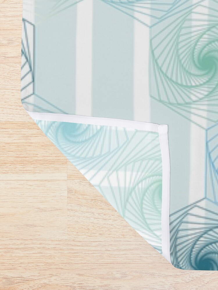 Alternate view of Futuristic gentle hexagons in mint Shower Curtain