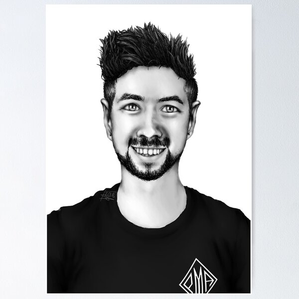 Jacksepticeye Black & White Portrait Poster