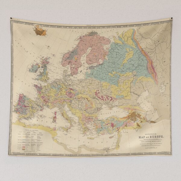 Item preview, Vintage Geological Map of Europe (1856) designed and sold by BravuraMedia.