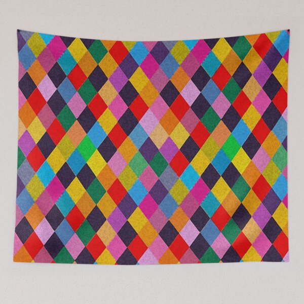 Item preview, MARDI GRAS HARLEQUIN PATTERN Colorful Rhombi by Bulgan Lumini designed and sold by BulganLumini.