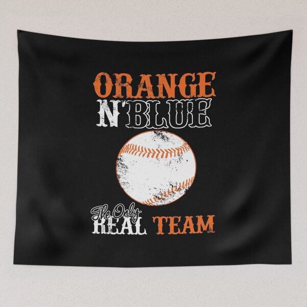 Item preview, Orange And Blue The Only Real Team Baseball designed and sold by Ding-One.