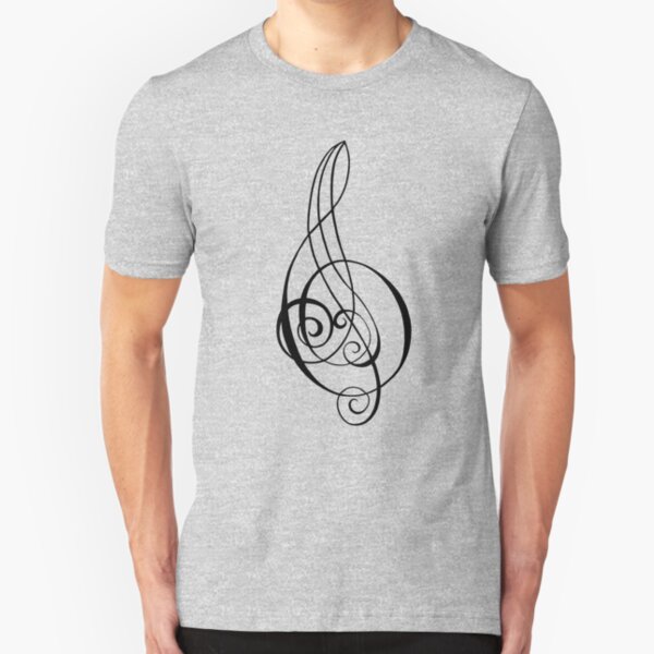 Treble Clef for musicians, designers and music lovers! Slim Fit T-Shirt