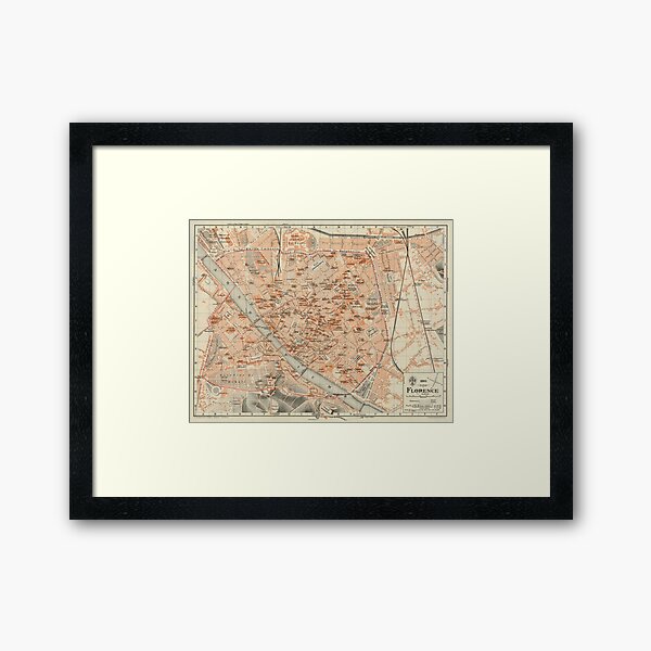 Item preview, Vintage Map of Florence Italy (1895) designed and sold by BravuraMedia.