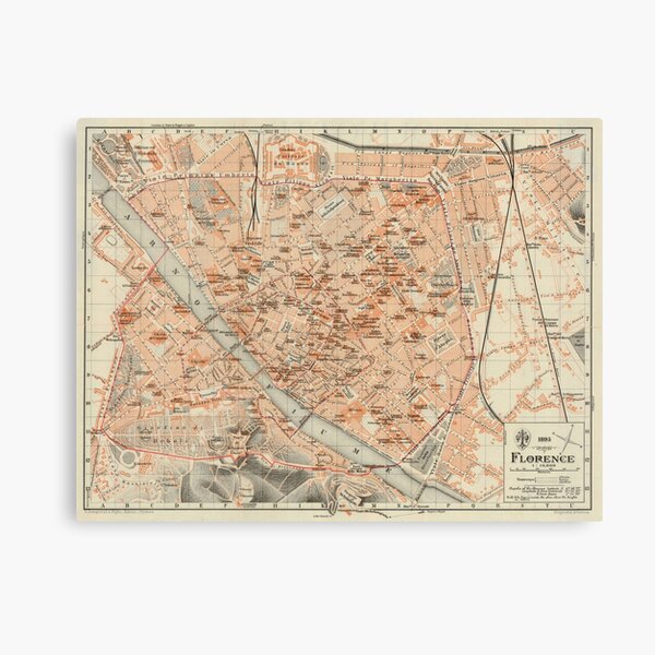 Item preview, Vintage Map of Florence Italy (1895) designed and sold by BravuraMedia.