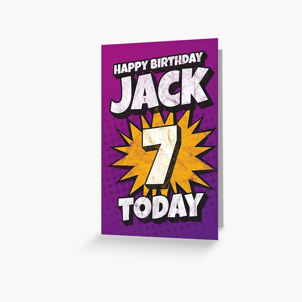 "‘Happy Birthday Jack - 7 Today’ Kapow Wow Wham Bam Greeting Card