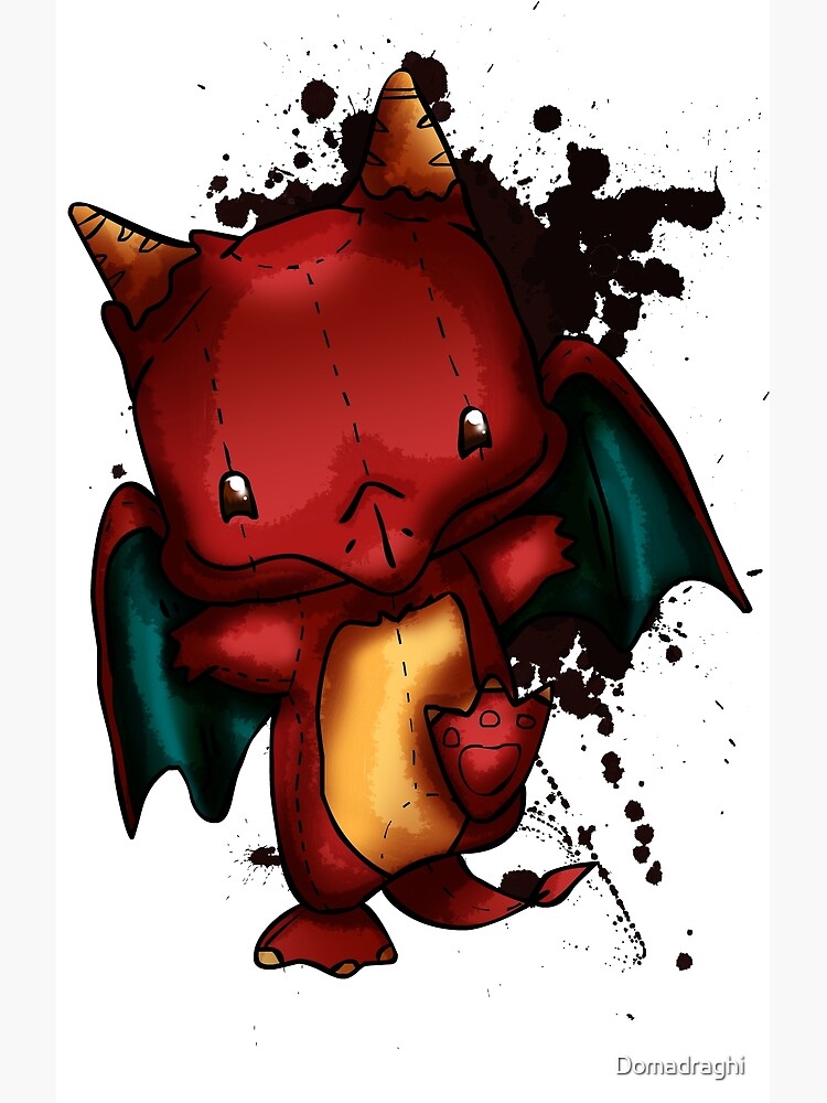 Carte De Vœux Kawaii Peluche Bebe Dragon Par Domadraghi Redbubble