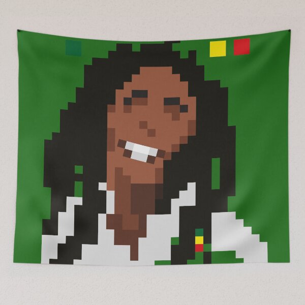 Item preview, Smiling rasta man rastafari pixel art designed and sold by masatomio.