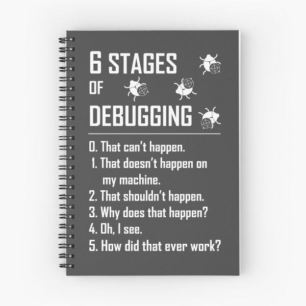 Item preview, 6 Six stages of debugging t shirt for programmer coder developer tester designed and sold by funnyshirt97.