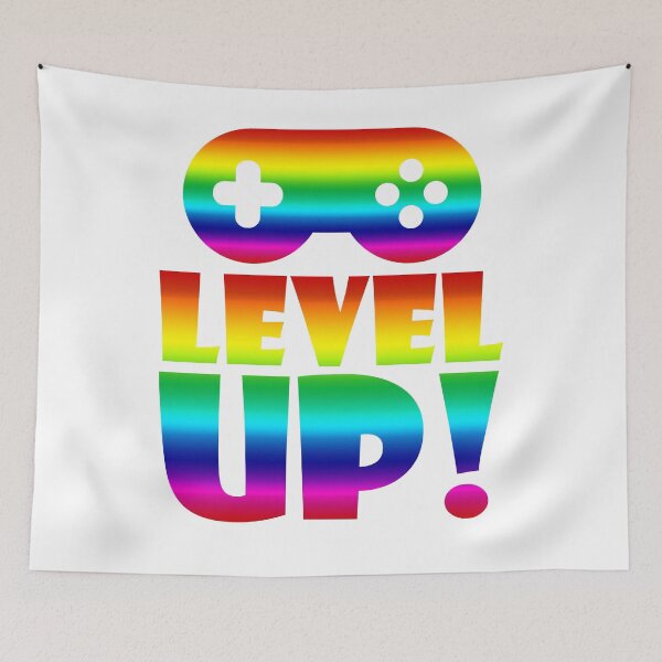 Item preview, Level UP! One level further! Gamer controller colorful designed and sold by NixBob.