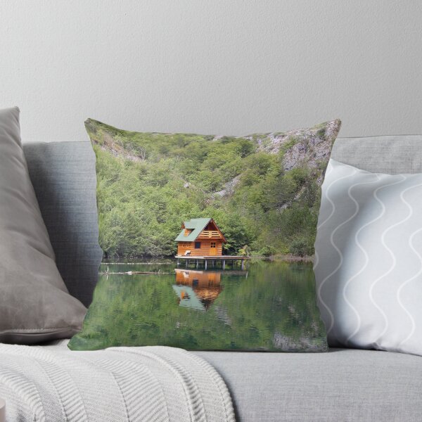 Item preview, Wooden cottage on green river designed and sold by goceris.