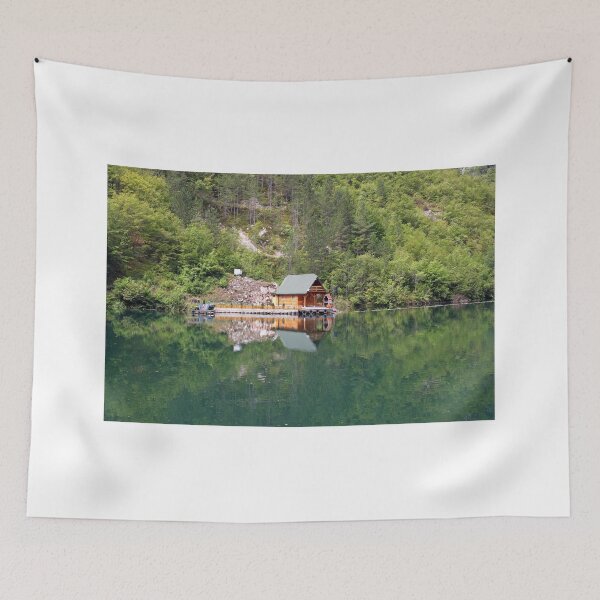 Item preview, Wooden cottage on river landscape designed and sold by goceris.
