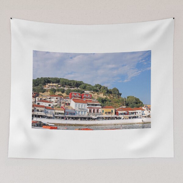 Item preview, colorful buildings Parga Greece summer season designed and sold by goceris.