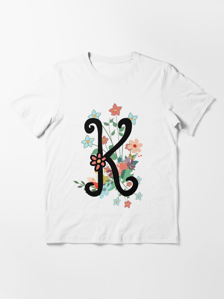 Initial Letter A T-Shirt Flowers Unicorn Watercolor Monogram