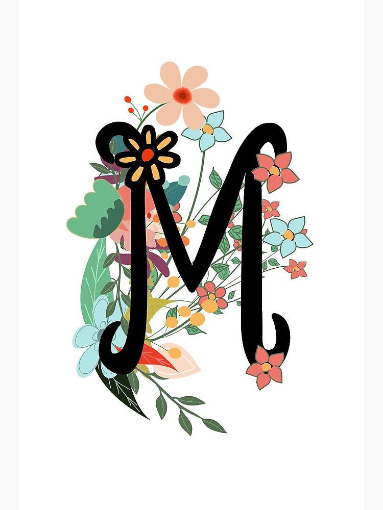 Letter M Floral Monogram · Creative Fabrica