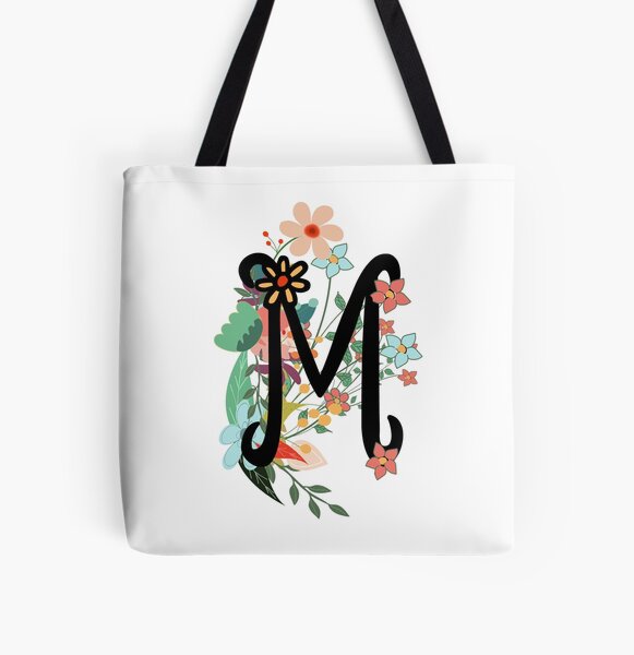 Floral Name Design, Personalized Tote Bag – Initial Outfitters