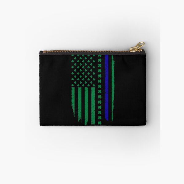 Item preview, Thin Blue Line St Patricks Day Irish American Shamrock Flag Police Cop K-9 designed and sold by mrsmitful.