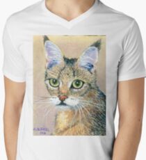 A Pensive Feline Men's V-Neck T-Shirt
