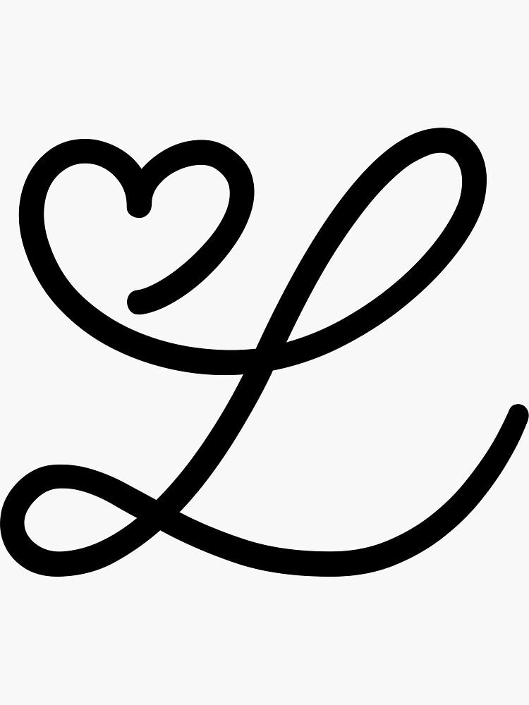 Love-Heart Letter L Sticker for Sale by emily gaskin