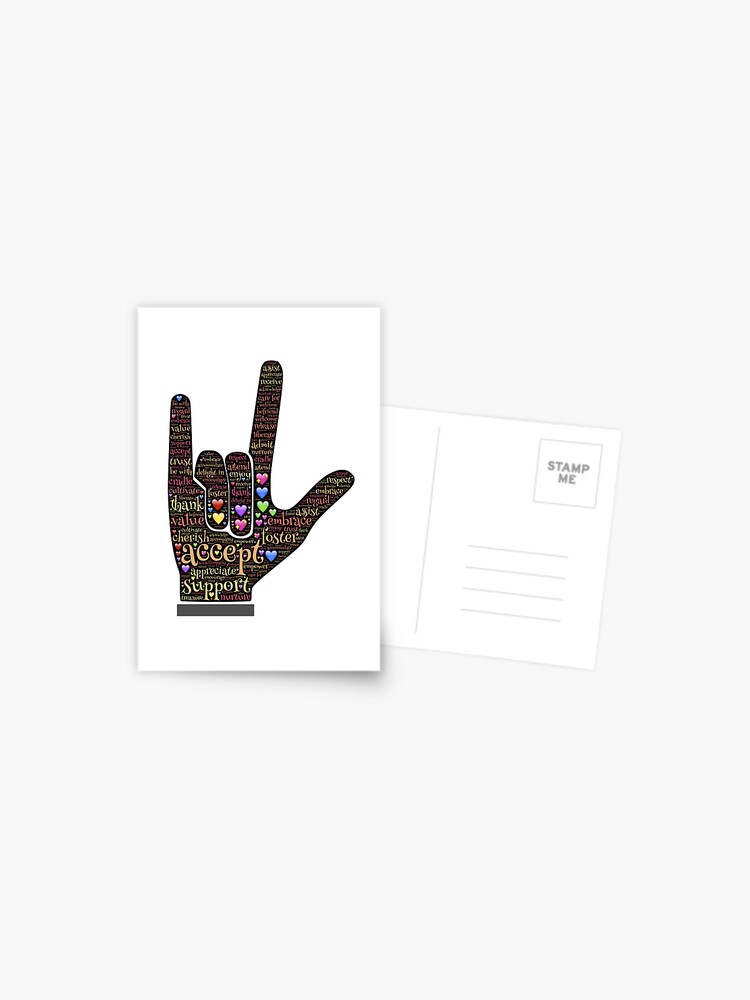 Asl Live And Accept Postcard By Aefresia Redbubble