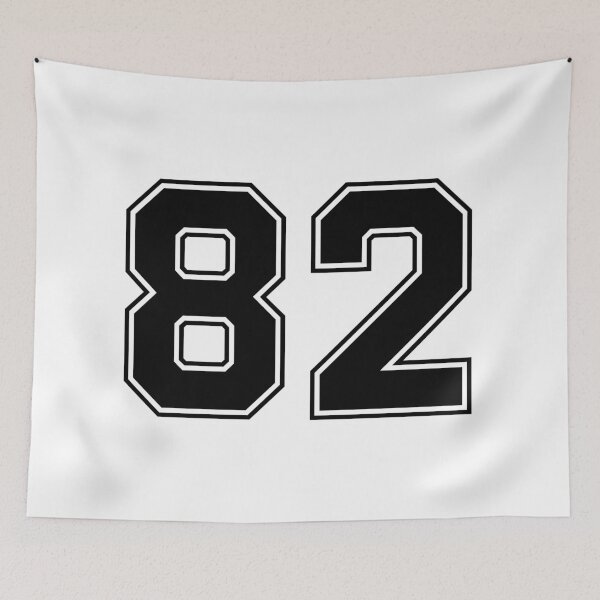 Item preview, 82 American Football Classic Vintage Sport Jersey Number in black number on white background for american football, baseball or basketball designed and sold by Marcin Adrian.