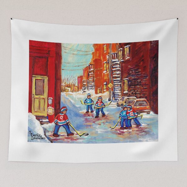 Item preview, BACKLANE HOCKEY GAME OFF THE AVENUES VERDUN MONTREAL WINTER STREETS C SPANDAU CANADIAN ART designed and sold by Carole  Spandau.