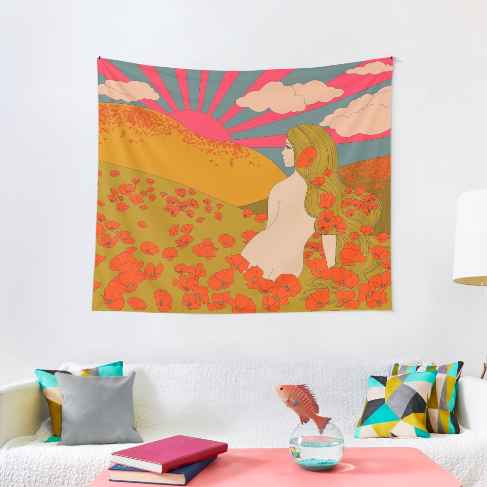 Disover California Poppies Tapestry