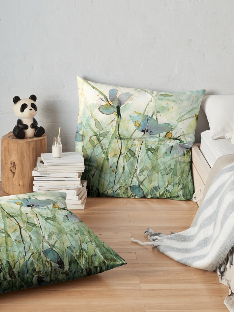 Alternate view of wild floral Floor Pillow