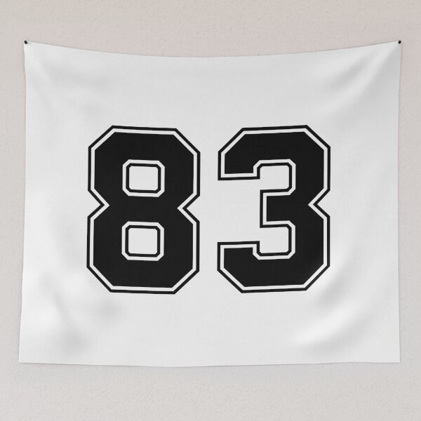 Item preview, 83 American Football Classic Vintage Sport Jersey Number in black number on white background for american football, baseball or basketball designed and sold by Marcin Adrian.