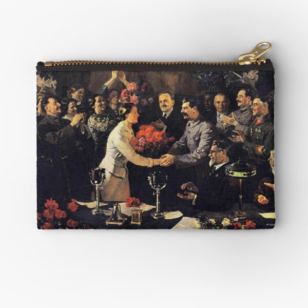 A political poster, the Soviet Union, Stalin, the leadership of the Soviet Union, the people, applause Zipper Pouch