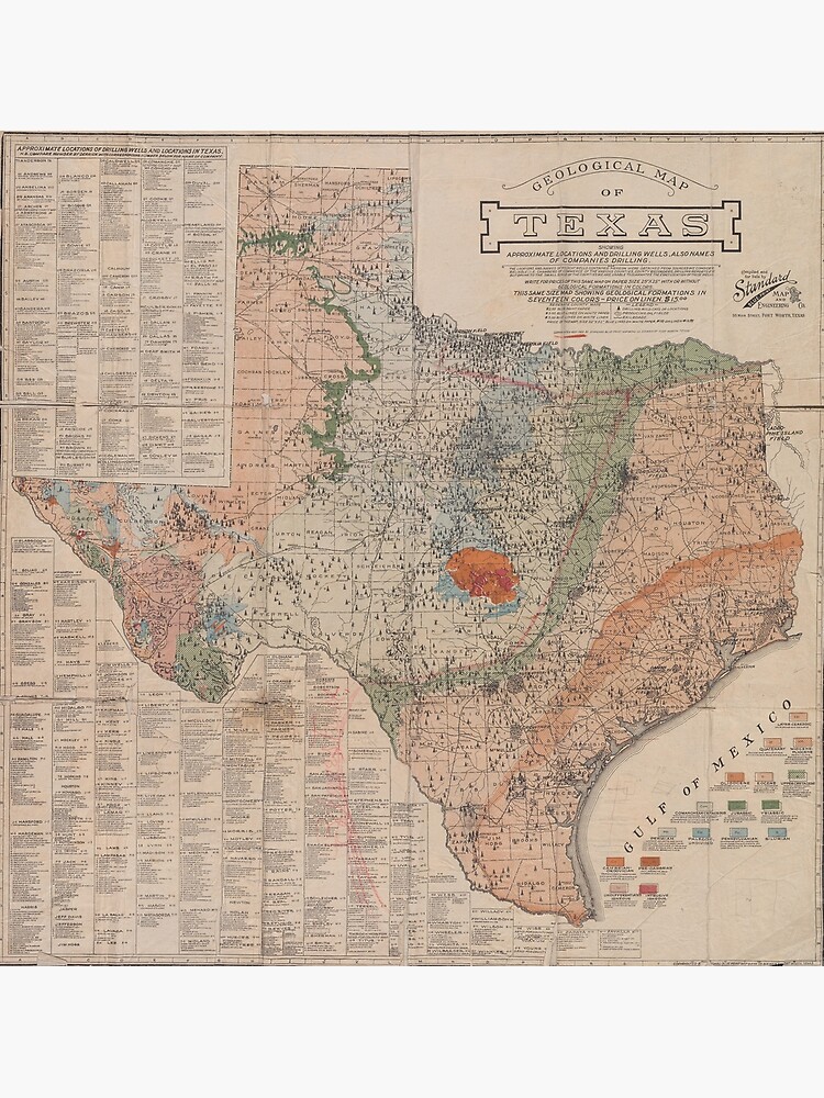 Vintage Geological Map Of Texas 1920 Poster For Sale By   Flat,750x,075,f Pad,750x1000,f8f8f8.u4 