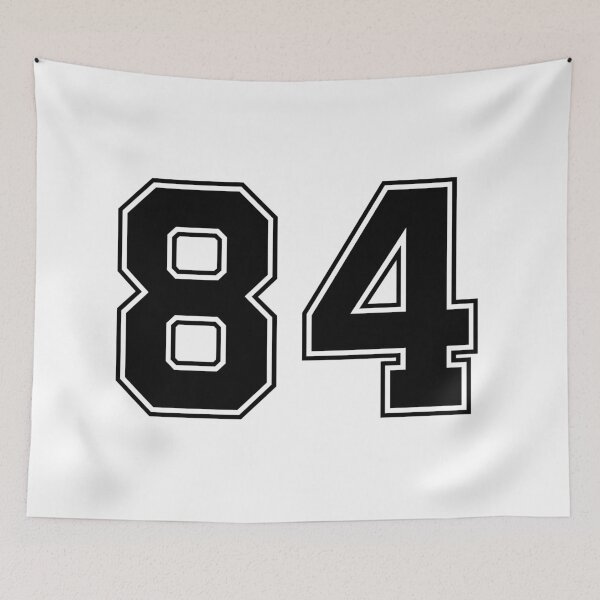 Item preview, 84 American Football Classic Vintage Sport Jersey Number in black number on white background for american football, baseball or basketball designed and sold by Marcin Adrian.
