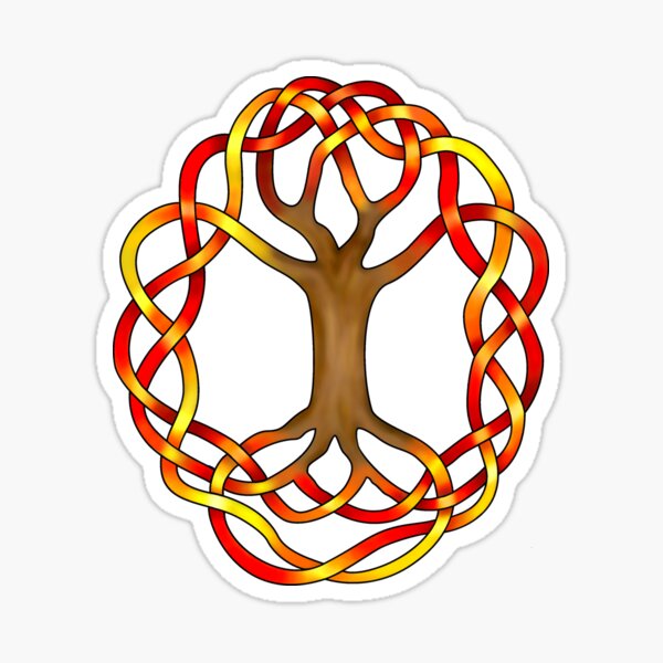 Celtic Knot World Tree, Autumn Sticker